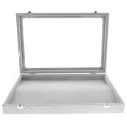 Présentoir à bijoux pour collier & bracelet 35x24x5 cm imitation velours - Gris x1