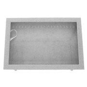 Présentoir à bijoux pour collier & bracelet 35x24x5 cm imitation velours - Gris x1