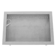 Présentoir à bijoux pour collier & bracelet 35x24x5 cm imitation velours - Gris x1