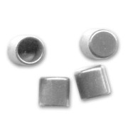 Embouts tube pour cordon 4 mm argenté vieilli x10