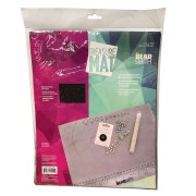 Tapis de perlage antidérapant 35.5x28 cm - Gris x1