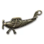 Breloque avion 35 mm bronze x1