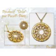 Delos® par Puca® 6x11 mm - Opaque Mix Amethyst Gold Ceramic Look x10g