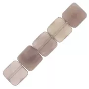 Perle facettée carrée 12 mm en pierre gemme - Agate Grise x1