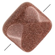 Perle facettée carrée 12 mm en Gold Stone - Imitation Pierre de Soleil x1|raw }}