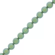 Perles rondes nacrées Preciosa - Round Pearl Maxima 5 mm - Pearlescent Green x25
