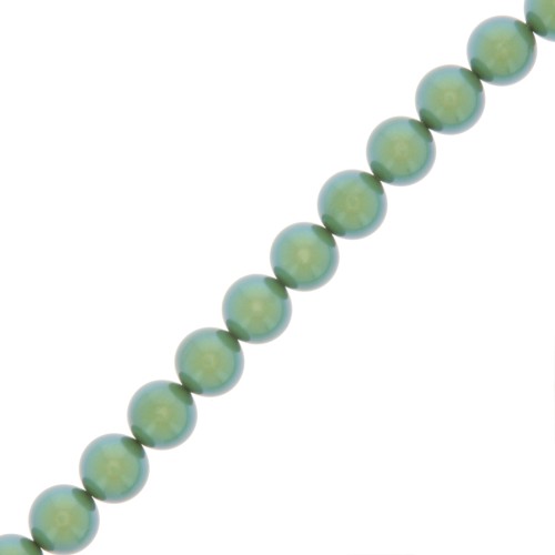 Perles rondes nacrées Preciosa - Round Pearl Maxima 5 mm - Pearlescent Green x25