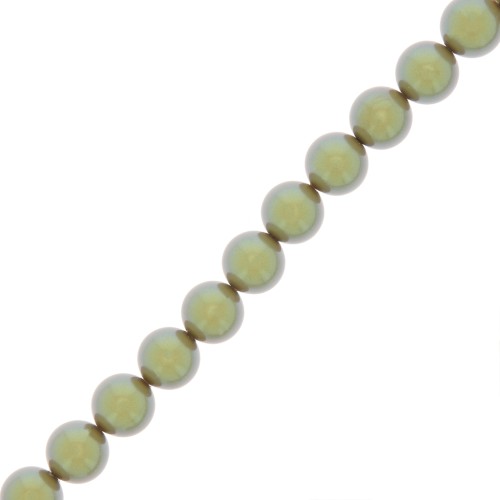 Perles rondes nacrées Preciosa - Round Pearl Maxima 5 mm - Pearlescent Khaki x25