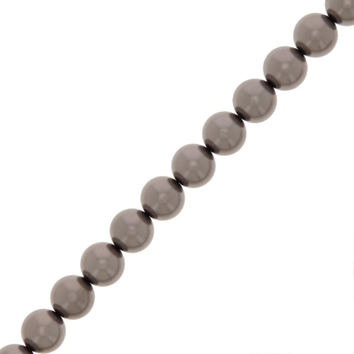 Perles rondes nacrées Preciosa - Round Pearl Maxima 6 mm - Dark Grey x20