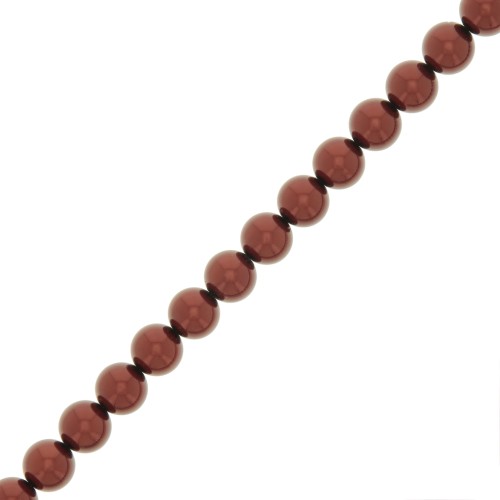 Perles rondes nacrées Preciosa - Round Pearl Maxima 6 mm - Dark Copper x20