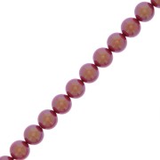 Perles rondes nacrées Preciosa - Round Pearl Maxima 6 mm - Pearlescent Red x20