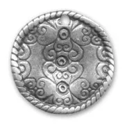 Sequin ondulé 22 mm argenté vieilli x1