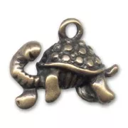 Breloque tortue 13 mm bronze x1
