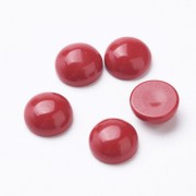 Cabochon rond en verre 8 mm - Imitation corail - Rouge x1