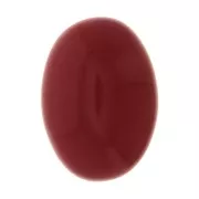 Cabochon ovale en verre 10x8 mm - Imitation corail - Rouge x1