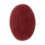 Cabochon ovale en verre 14x10 mm - Imitation corail - Rouge x1