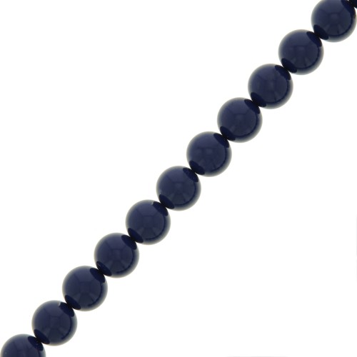 Perles rondes nacrées Preciosa - Round Pearl Maxima 8 mm - Navy Blue x10