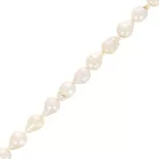Perles d'eau douce Keshi - perles baroques irrégulières 11 mm - Blanc x4