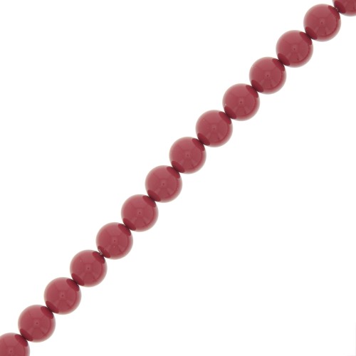 Perles rondes nacrées Preciosa - Round Pearl Maxima 8 mm - Cranberry x10