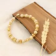 Bracelet avec fermoir boule vissée 65 mm - Doré x1