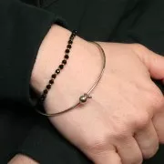 Bracelet avec fermoir boule vissée 64 mm - Argenté x1