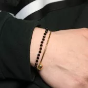 Bracelet avec fermoir boule vissée 57 mm - Doré x1