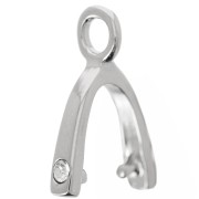 Attache pendentif strassé 18 mm - White bronze x1|raw }}