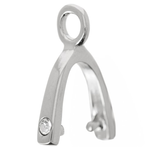 Attache pendentif strassé 18 mm - White bronze x1