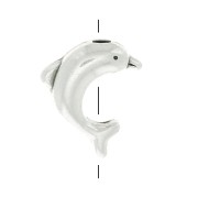 Perle dauphin 8 mm - Placage Argent fin vieilli x1|raw }}