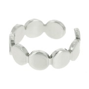 Bague réglable - multi-ronds 6 mm style minimaliste - Rhodié x1|raw }}