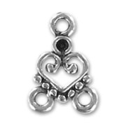 Intercalaire coeur 15 mm argenté vieilli x1