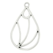 Pendentif goutte ajourée 32x20 mm - Placage Argent fin vieilli x1|raw }}
