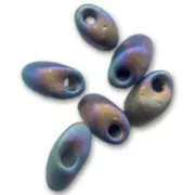 Long Magatama Miyuki 4x7 mm LMA-401FR- Mat Black AB x 10g