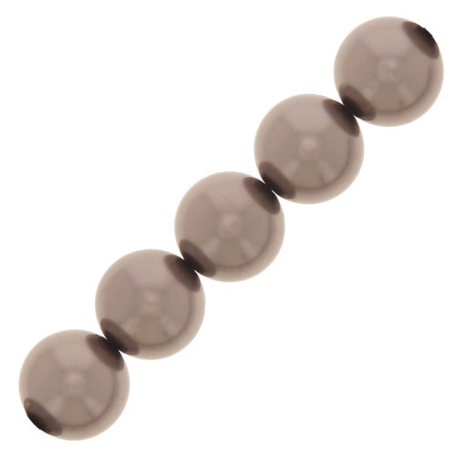 Perles rondes nacrées Preciosa - Round Pearl Maxima 12 mm - Dark Grey x6
