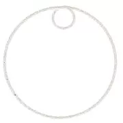 Pendentif cercle diamanté 35 mm - Placage Argent fin x1