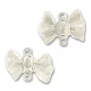 Intercalaires noeud papillon 13x10 mm argenté x10