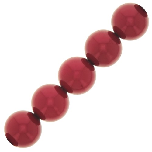 Perles rondes nacrées Preciosa - Round Pearl Maxima 12 mm - Red x6