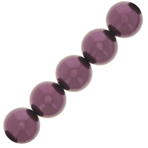 Perles rondes nacrées Preciosa - Round Pearl Maxima 10 mm - Light Burgundy x5