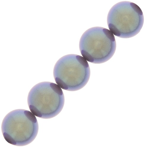 Perles rondes nacrées Preciosa - Round Pearl Maxima 10 mm - Pearlescent Violet x5