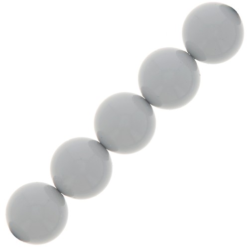 Perles rondes nacrées Preciosa - Round Pearl Maxima 10 mm - Ceramic Grey x5