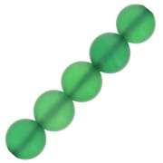 Perles rondes 6 mm pierre gemme teintée - Onyx Vert dépoli effet givré x15|raw }}