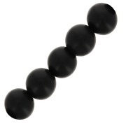 Perles rondes 3 mm pierre gemme - Onyx Noir dépoli effet givré x25