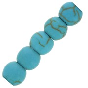 Perles rondes 4 mm pierre gemme - imitation Turquoise dépoli effet givré x20|raw }}