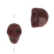 Perle tête de mort 8x6 mm imitation Howlite teintée - Marron x1|raw }}