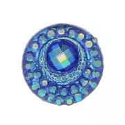 Cabochon rond en résine 10 mm - Strass -  effet Blue AB x1