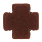 Perle croix Grecque 15 mm imitation Howlite teintée - Marron x1|raw }}