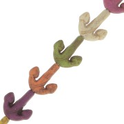 Perles ancre 15.5x14 mm imitation Howlite teintée - Multicolore x37cm|raw }}