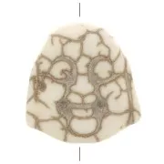 Perles tête de Bouddha 20x19 mm imitation Howlite teintée - Ivoire x4