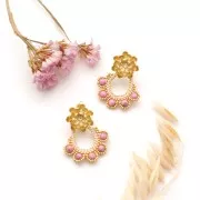 Perles rondes 4 mm imitation Howlite teintées - Fuchsia x30