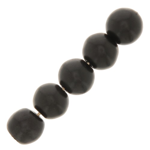 Perles rondes 4 mm imitation Howlite teintées - Noir x30